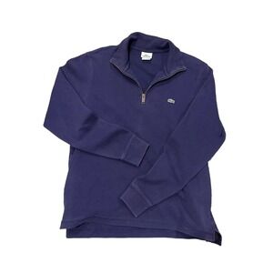 Lacoste Sweater Men's Fr 5 Blue 1/4 Zip Knit Premium Style & Comfort!